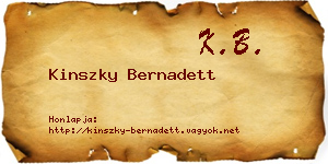 Kinszky Bernadett névjegykártya